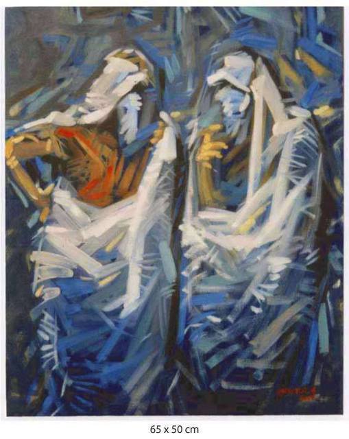 Khaled Abdelbassat  'Conversation', created in 2009, Original Painting Oil.