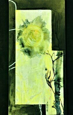 Kichung Lizee: 'winter sun', 2023 Mixed Media, Spiritual. Done first on mulberry paper using mixed media. ...