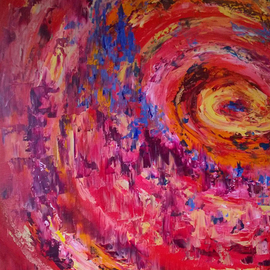 Kimmie Hamm: 'Fire Cave', 2015 Oil Painting, Representational. Artist Description: Fire Cave Oil on CanvasSwirls of color meshing in a cyclone of fire inspired by visions of volcanic caves and stalagmites hidden deep in the earth. Perhaps a secret magical world where color begins...