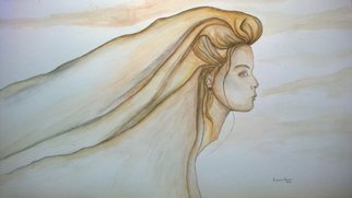 Kimmie Hamm: 'Just Breath', 2015 Mixed Media, Ethereal.  Just BreatheCoffee, Pencil& Watercolor Marker on PaperVisions of colossal rocks and the White Cliffs of Dover roll through my mind as a woman appears. That I havenaEURtmt seen before. She Exhales a breath almost as if she is breathing life into the world. I pause for a...