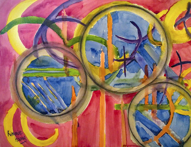 Kimmie Hamm  'Abstract Windows Through Time', created in 2018, Original Painting Oil.