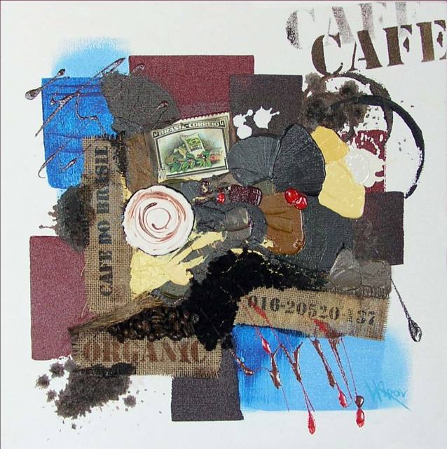 Artist Vasco Kirov. 'Cafe Collage S1' Artwork Image, Created in 2015, Original Collage. #art #artist