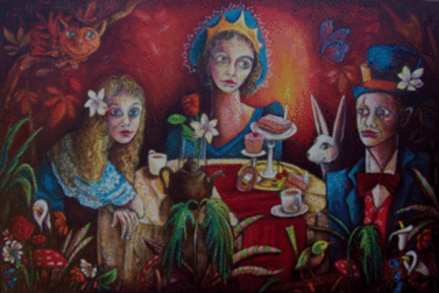 Karl James  'Alces Teaparty', created in 2008, Original Mixed Media.