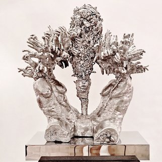 Katarzyna Lipecky: 'medusa', 2020 Aluminum Sculpture, Mythology. aEURoeMedusaaEUR is associated with Greekmythology  A mythological woman with venomous snakes in place of hair . Medusa has been portrayed by Leonardo di Vinci, Caravaggio or Salvadore Dali. My design of aEURoeMedusaaEUR is based on the traditions of the old era through its traditional form with strong expressionism, which is...