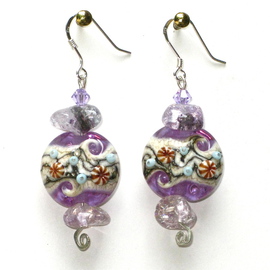 Purple Waves earrings By Cheryl Brumfield-Knox