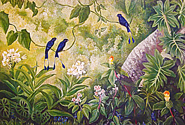 Meenakshi Subramaniam  'The Conversation 1 Racket Tailed Drongos', created in 2014, Original Painting Acrylic.