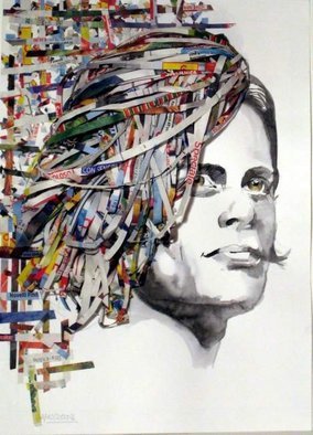 Yulia Korneva: 'STENLEY REID CRIMINAL MINDS', 2009 Ink Painting, Technology.  portrait, ink, painting, paper, hair, stenley, reid, criminal, minds, stenley reid, criminal minds ...