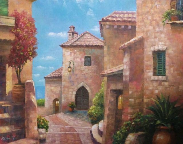 Korognai Janos  'Street In Provance', created in 2015, Original Painting Oil.