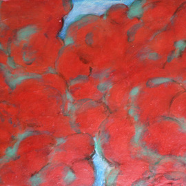 Tom Irizarry Studio: 'Cardinal Host', 2006 Oil Painting, Meditation. Artist Description:  oil on panel, cinnabar, malachite, azurite ...
