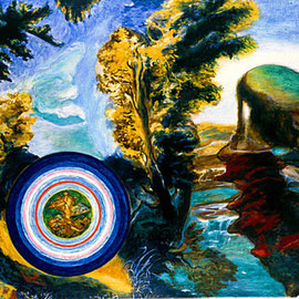 Tom Irizarry Studio: 'Sphaera Mundi', 2003 Oil Painting, Landscape. Artist Description: oil on linen, all hand- made oil paints from mineral pigments and hand made lakes, azurite, malachite, realgar, essence- of- the- orient, orpiment, verdigris, cochineal, madder and indigo...