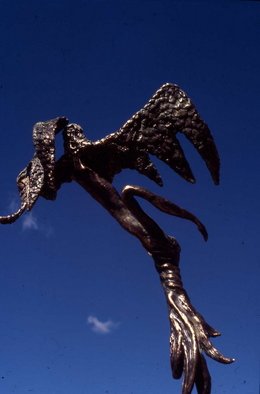 Ivan Kosta: 'Angel of Hope', 1999 Bronze Sculpture, Abstract Figurative.  An angel with wings spread to ascend ...