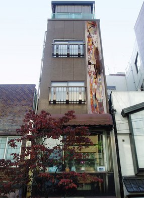 Ivan Kosta: 'Cherry Blossom', 2008 Steel Sculpture, Abstract.  Stainless steel relief on a vertical fascia of a public building ...