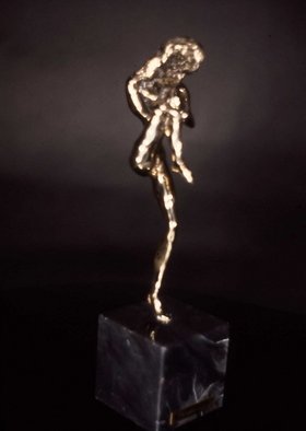 Ivan Kosta: 'Primavera', 1996 Bronze Sculpture, Figurative.  A female figure looking into the open palm of her hand as if on a buterfly, the harbinger of Spring ...