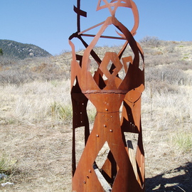 Ivan Kosta: 'Why in the Name of the Same God', 2009 Steel Sculpture, Figurative. Artist Description:  Bullet ridden, representative figures of the three main, monotheistic religions holding up the symbols of their religion. Why are they fighting each other for millennia in the name of the same God?  ...