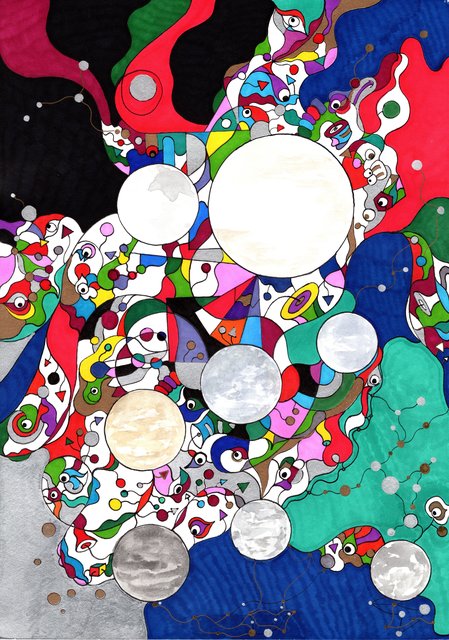 Ilya Kruglov  'Metric Expansion Of Space', created in 2018, Original Illustration.