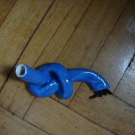 Krylova Aglaya Artwork blue knot, 2007 Handbuilt Ceramics, Abstract Figurative
