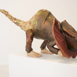 Katrina Brooks: 'Chimera', 2010 Mixed Media Sculpture, nature. Artist Description:  Cardboard, plaster, steel, leather, acrylic  ...