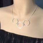 Hand Forged Silver Trinity Necklace By Lisa Schaffer-Doggett