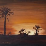 Oasis while sunset By Claudia Luethi Alias Abdelghafar