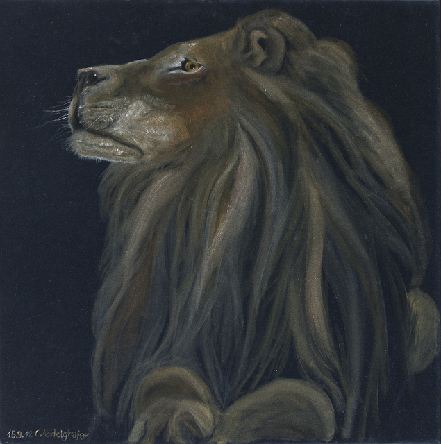 Claudia Luethi Alias Abdelghafar  'Proud Lion', created in 2012, Original Painting.