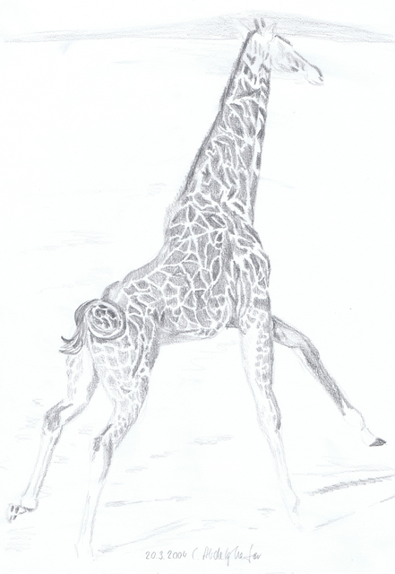 Claudia Luethi Alias Abdelghafar  'Giraffe', created in 2004, Original Painting.