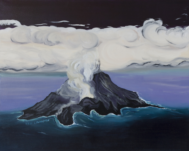 Claudia Luethi Alias Abdelghafar  'Volcanic Island', created in 2019, Original Painting.