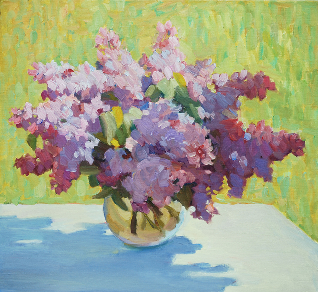 Lena Kurovska  'Still Life With Lilacs', created in 2014, Original Painting Oil.