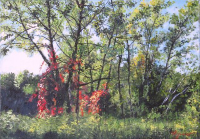 Anna Figurova  'Forest In Septembre ', created in 2010, Original Painting Oil.