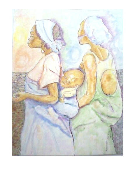 Artist Kehinde Olajide. 'Iya Ni Wura  Golden Mother' Artwork Image, Created in 2001, Original Watercolor. #art #artist