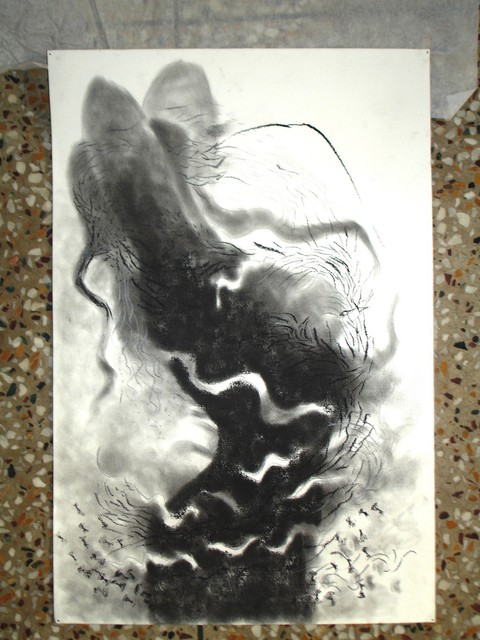Lalit Pant  'Nature', created in 2006, Original Drawing Charcoal.
