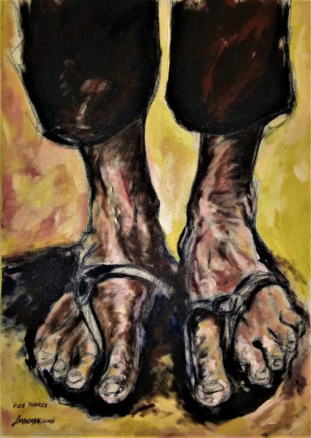 Francisco Landazabal  'Poverty Feet', created in 2005, Original Painting Acrylic.