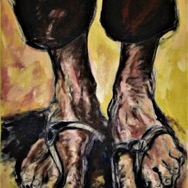 Francisco Landazabal: 'Poverty feet', 2005 Acrylic Painting, Expressionism. 