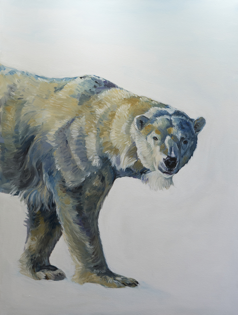Christine Montague  'Crossing Paths With Polar Bear', created in 2014, Original Painting Oil.