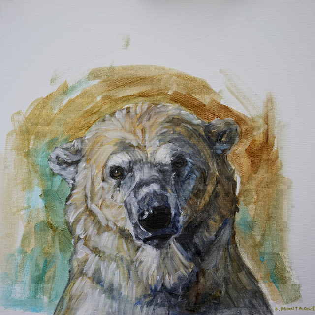 Artist Christine Montague. 'Polar Bear Portrait Study 1' Artwork Image, Created in 2015, Original Painting Oil. #art #artist
