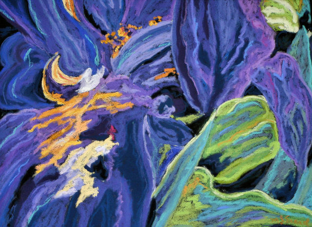 Mary Jane Erard  'Blue Iris Series No 3', created in 2010, Original Printmaking Giclee.