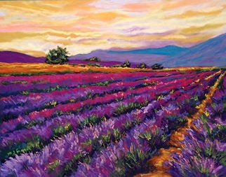 Mary Jane Erard: 'mountain lavender', 2017 Pastel, Landscape. Pastel on Board.  Framed...