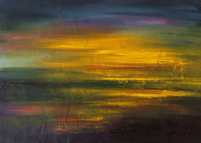 Artist Larissa Uvarova. 'Painting Colorful Sunset' Artwork Image, Created in 2016, Original Painting Acrylic. #art #artist