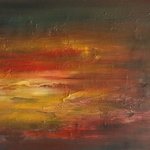 Painting Honey Sunset, Larissa Uvarova