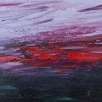 Painting Purple Sunset By Larissa Uvarova