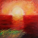 Painting Terracotta Sunset By Larissa Uvarova