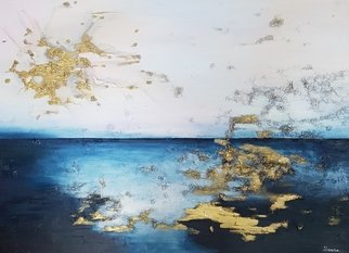 Larysa Uvarova: 'at the edge of the water', 2018 Oil Painting, Seascape.   DEEP INSIDE  Nothing is deeper than yourself.DEEP INSIDE is a series of artworks about the incredible power, energy and beautiful depth in each of us. I feel that life lives here. Research and immersion into this depth of self- knowledge will lead us ultimately to our present. This is...