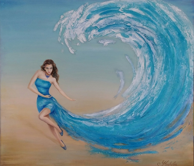 Larysa Uvarova  'Sea Wave', created in 2013, Original Painting Acrylic.