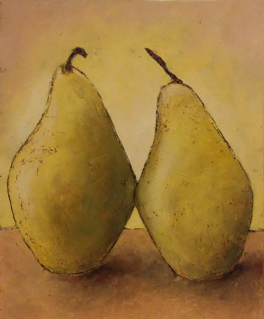 Larysa Uvarova  'Yellow Still Life With Pears', created in 2015, Original Painting Acrylic.