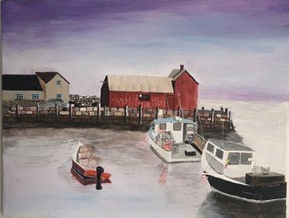 Carl Wilson: 'wharf', 2018 Acrylic Painting, Sea Life. Painting of sunset at the wharf. ...