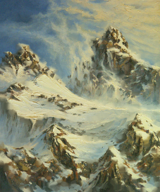 Artist Larry Kaiser. 'Teton Pass' Artwork Image, Created in 2005, Original Painting Oil. #art #artist