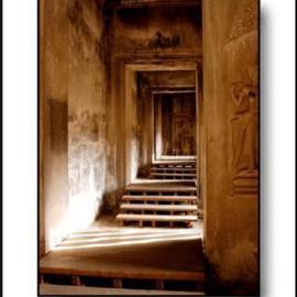 Larry Kiesel: 'Silent Stairs', 2005 Color Photograph, Travel. Artist Description: This image was made at the main temple at Angkor Wat in Cambodia...