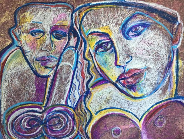 Artist Luise Andersen. 'ARTOF MIGNON C   Lovers I' Artwork Image, Created in 2015, Original Fiber. #art #artist