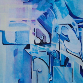 Luise Andersen: 'BLUE DETAIL I Middle Section AprThrtn', 2008 Acrylic Painting, Other. Artist Description:   24. 0 ...