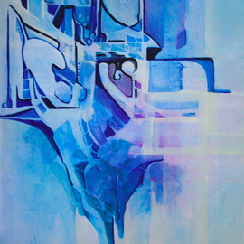 Luise Andersen: 'BLUE In Progress Re Connect III  Apr FOURTEEN', 2008 Acrylic Painting, Other. Artist Description:   18. 0 ...