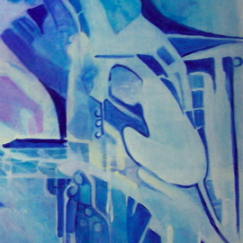 Luise Andersen: 'BLUE WHITE DETAI MET NIGHTPIC', 2008 Acrylic Painting, Other. 